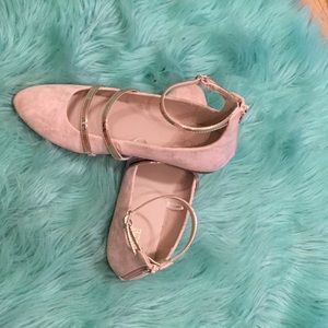 Rose gold ballet flats